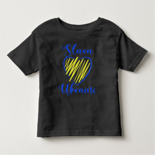 Slogan Slava Ukraini Glory to Ukraine heart  Toddler T-Shirt
