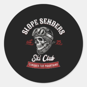 Slope senders freestyle skiing skiers winter classic round sticker