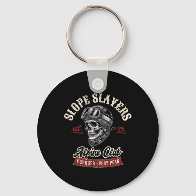 Slope Slayers Freestyle Skiing Skiers Winter Adven Key Ring (Front)