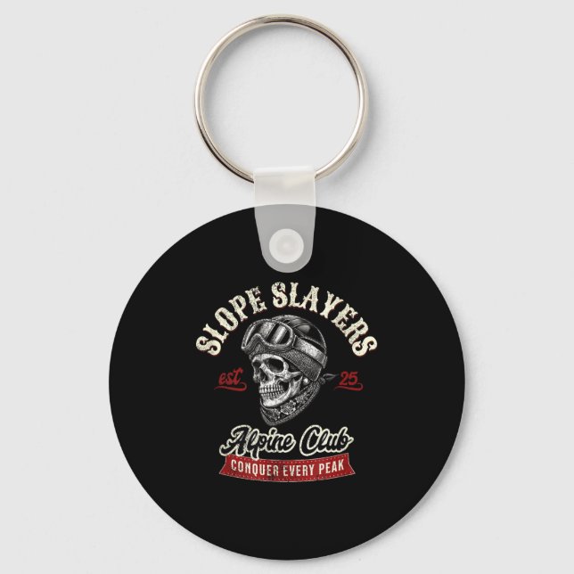 Slope slayers freestyle skiing skiers winter key ring (Front)