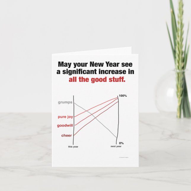 Slopegraph Holiday Card for Data Nerds (Front)