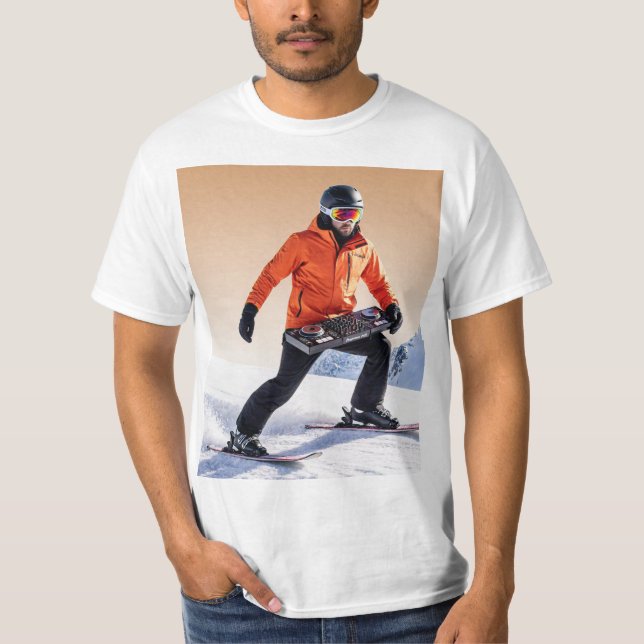 Slopes & Beats: The Ultimate Fusion of DJ and Alp T-Shirt (Front)