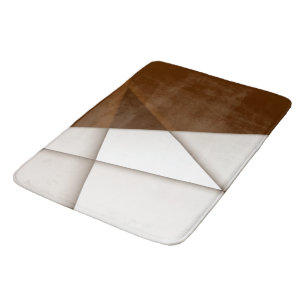 Sloping beige triangle with shadow, smooth style bath mat