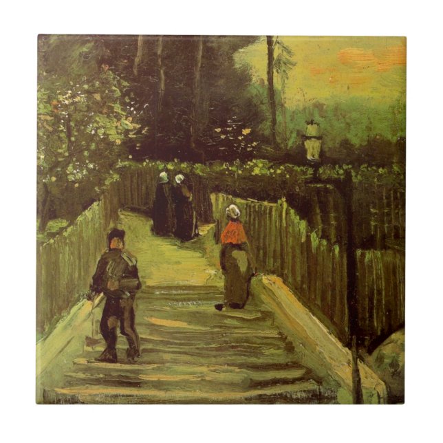 Sloping Path in Montmartre by Vincent van Gogh Ceramic Tile (Front)