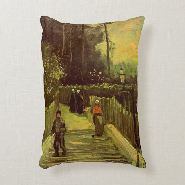Sloping Path in Montmartre by Vincent van Gogh Decorative Cushion (Front(Vertical))