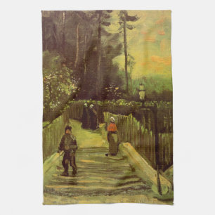 Sloping Path in Montmartre by Vincent van Gogh Tea Towel