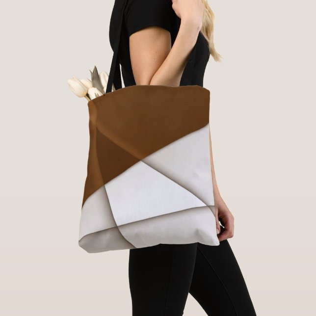 Sloping triangle with shadow, modern classic style tote bag (Close Up)