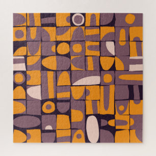 Sloppy Geometric: Vintage Shapes Pattern Jigsaw Puzzle