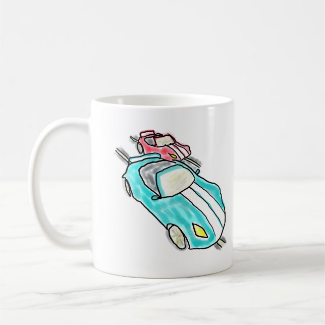 Slot Car Racing Coffee Mug (Left)