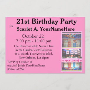 Slot Machine 21st Birthday Party Invitation