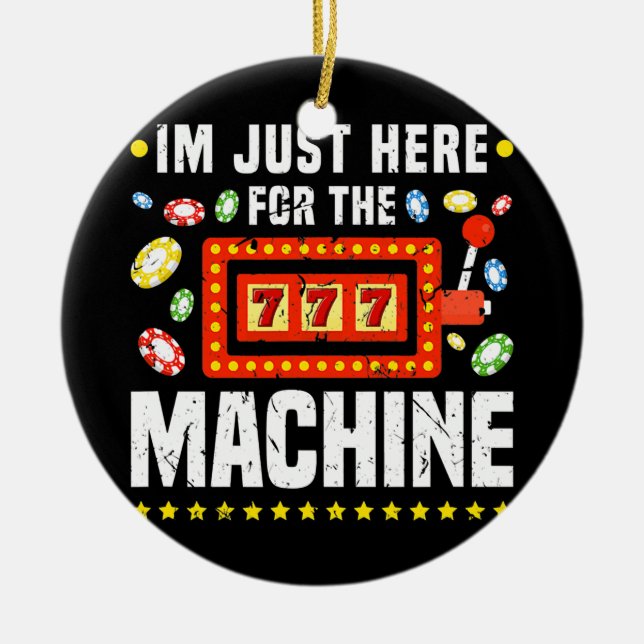 Slot Machine Gambling Lover Funny Casino  Ceramic Ornament (Front)