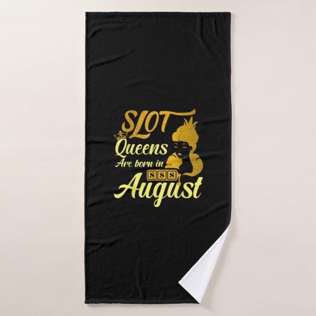 Slot Machine Queen August Birthday Bath Towel (Bath Towel)