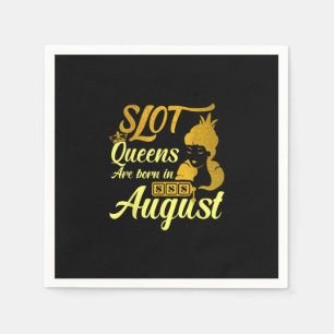 Slot Machine Queen August Birthday Napkin