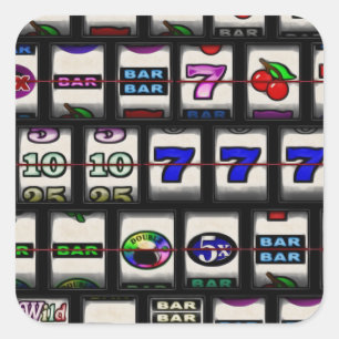Slot Machine Reels Square Sticker