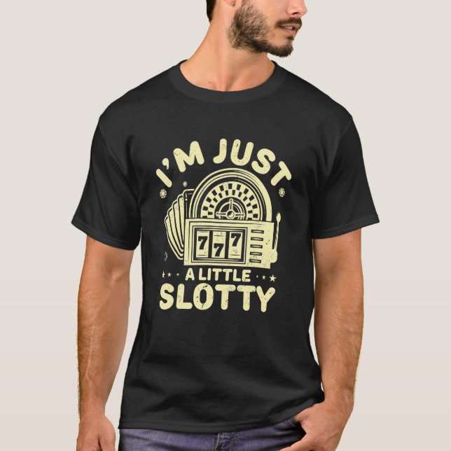 Slot Machine Roulette Gambler Betting Casino Gambl T-Shirt (Front)
