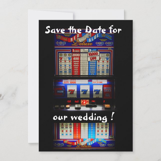 Slot Machine Save the Date Lucky in Love (Front)