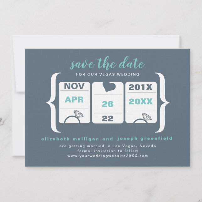 Slot Machine Save the Date - Wedding (Front)