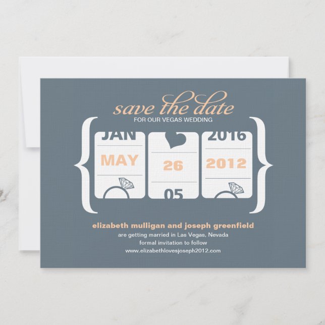 Slot Machine Save the Date - Wedding (Front)