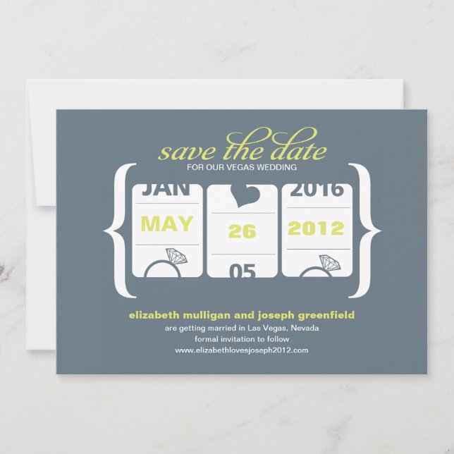 Slot Machine Save the Date - Wedding (Front)