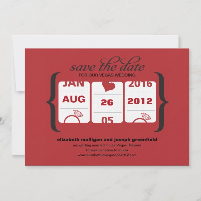Slot Machine Save the Date - Wedding Invitation (Front)