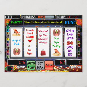 Slot Machine Vegas Bachelorette Weekend Invites