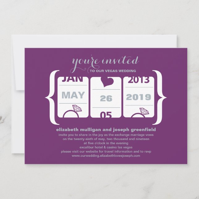 Slot Machine Wedding Invitation (Front)