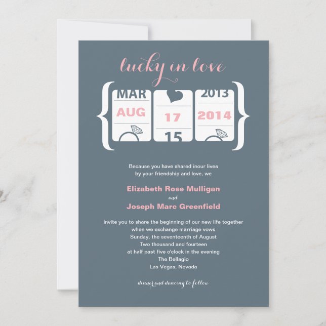 Slot Machine Wedding Invitation (Front)