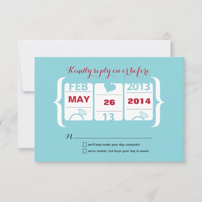 Slot Machine Wedding RSVP (Front)