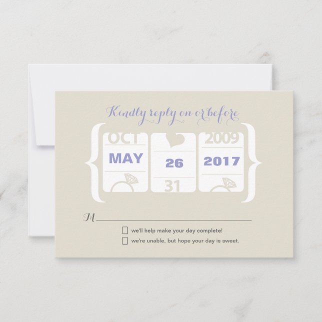 Slot Machine Wedding RSVP Card (Front)