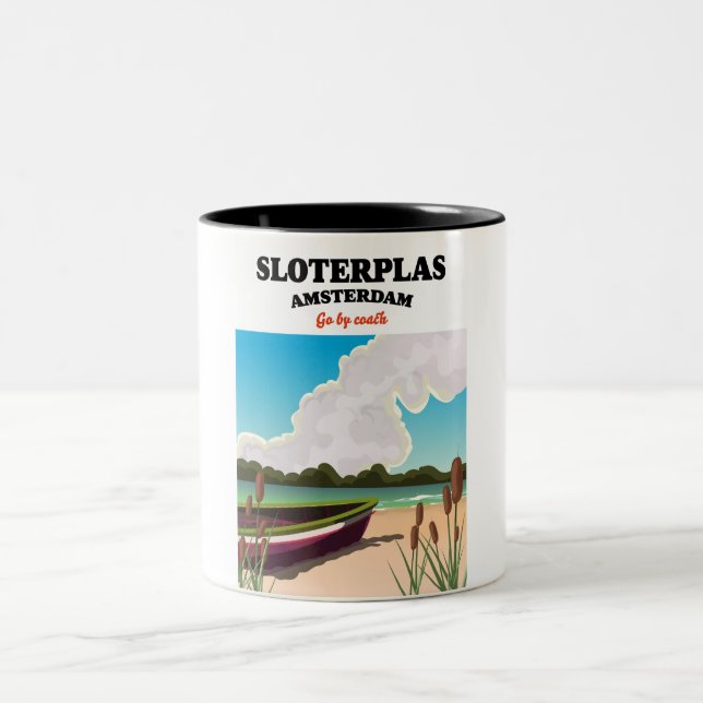 Sloterplas Amsterdam  Two-Tone Coffee Mug (Center)