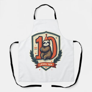 Sloth 10th Birthday Vintage Sunset Shirt 2 Apron