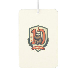 Sloth 10th Birthday Vintage Sunset Shirt 2 Car Air Freshener