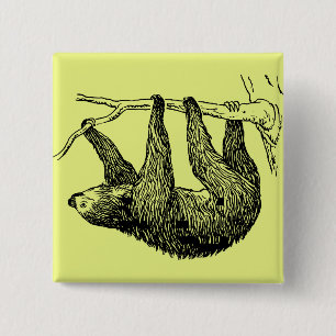 Sloth 15 Cm Square Badge