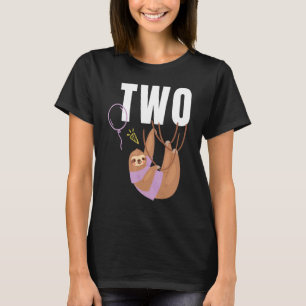 Sloth 2nd Birthday Lazy Sloths Animal Graphic T-Shirt