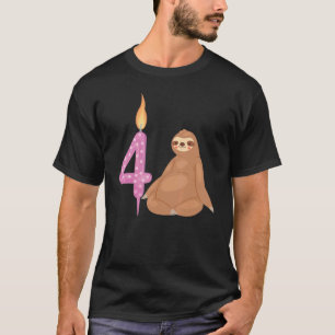 Sloth 4th Birthday Lazy Sloths Animal Graphic T-Shirt