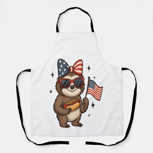 Sloth 4th July Apron (Front)