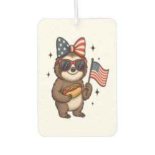 Sloth 4th July Car Air Freshener