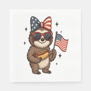 Sloth 4th July Napkin