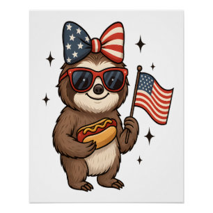 Sloth 4th July Poster