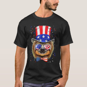 Sloth 4th of July American Sloth - Sunglasses Hat  T-Shirt