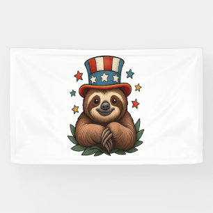 Sloth 4th of July Banner