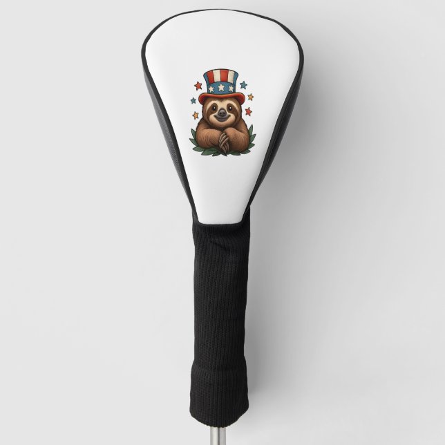 Sloth 4th of July Golf Head Cover (Front)