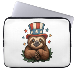 Sloth 4th of July Laptop Sleeve