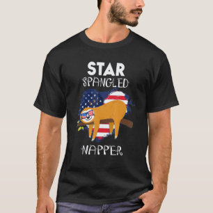 Sloth 4th Of July Star Spangled Napper T-Shirt