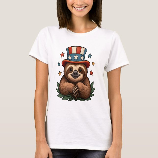 Sloth 4th of July T-Shirt (Front)