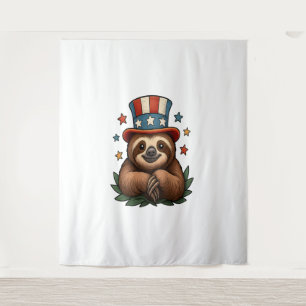 Sloth 4th of July Tapestry