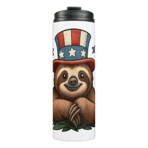Sloth 4th of July Thermal Tumbler