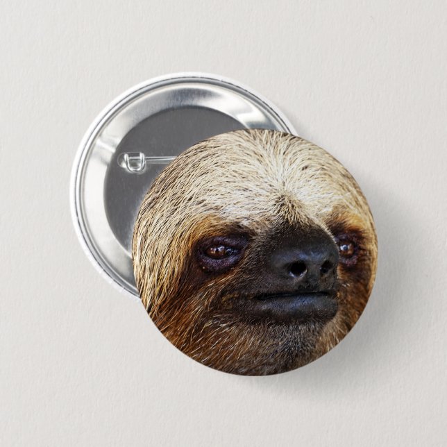 Sloth 6 Cm Round Badge (Front & Back)