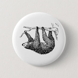 Sloth 6 Cm Round Badge