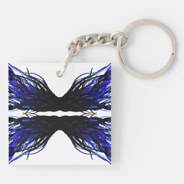 Sloth Abstract 7 Deadly Sins Alcohol Ink Art Key Ring (Back)